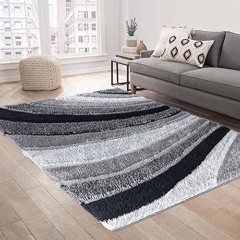 Serdim Rugs Grey Modern Shaggy Rug Cover