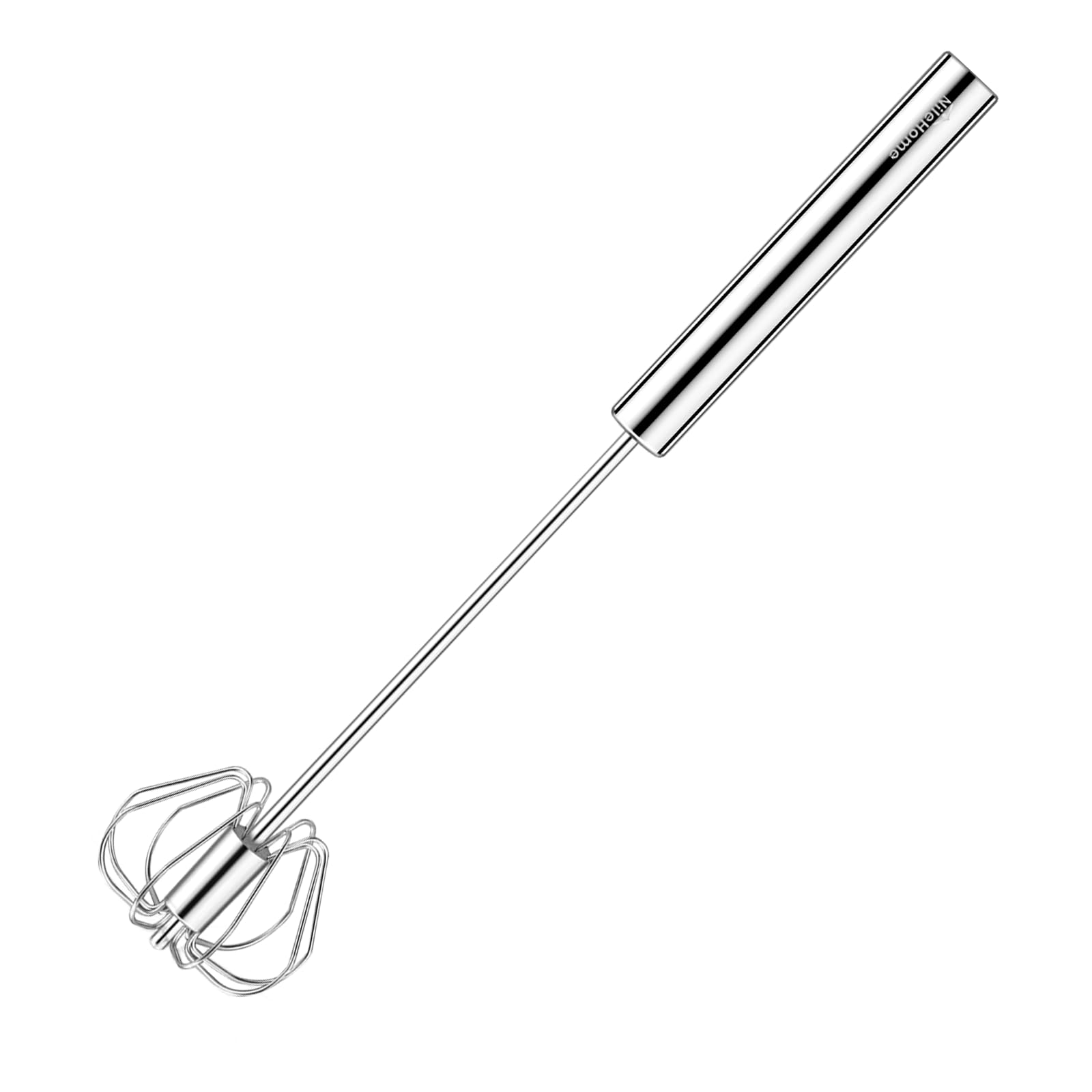 NileHome Stainless Steel Whisk30.4cm semi-Automatic Rotary Kitchen Whisk Balloon Whisk Kitchen Wisk Wire Whisks for Cooking, Whisking, Blending, Beating, Stirring- 1 Pack โ image 1