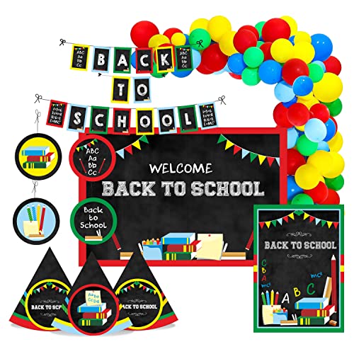 Image of Pretty UR Party Back to School Party decorations Kit - 70 pcs includes Banner, bunting, balloons, centerpiece, danglers, School Party Supplies, Birthday Decor, DIY Decor for kids, teachers, school