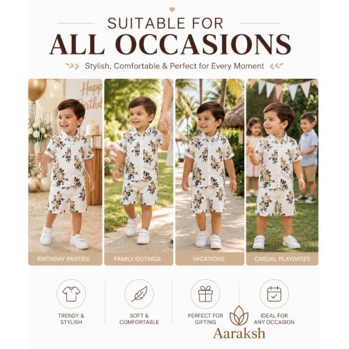 Image of Boys Shirt & Shorts Co-ord Set Kids Regular Wear Clothes Outfit