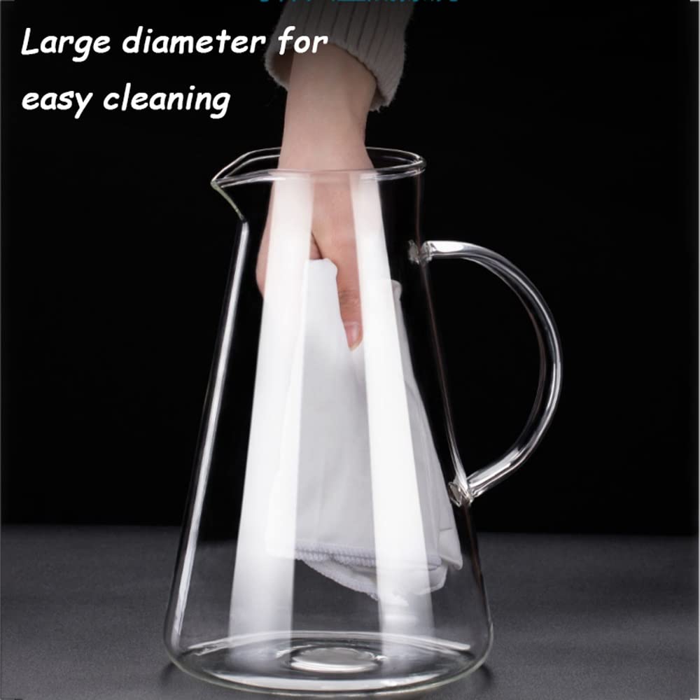 Nff Jarra De Cristal, Jarra De Agua De Cristal De 1,85 L con Tapa, Jarra De Cristal Resistente Al Calor Fácil De Limpiar, Apta For Zumo, Té, Agua, Leche, Café