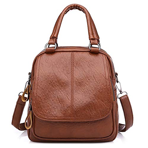 Damenmode Casual Rucksack Frau wildes Temperament tragbare Schulter diagonal Rucksack Für Feriengeschenke Schule im Freien Einkaufen (Color : Brown,