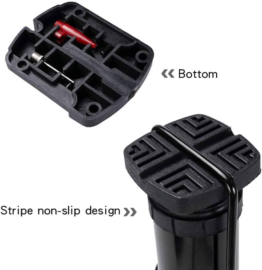Portable Foot Pump with Dual Valve, Air Lock, and Accessories for Bicycles, Motorcycles, and Balls 3 51z8 OwlfAL