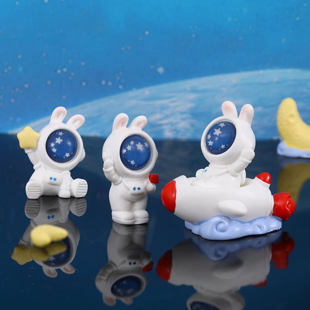 Amazon.co.jp: Happyyami うさぎ 形 宇宙飛行士 置物 像 宇宙人 月
