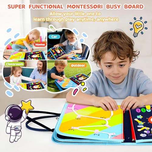 Image of Busy Board Montessori Toys for Children,Felt Sensory Activity Board Sorting Toy Age 3-4
