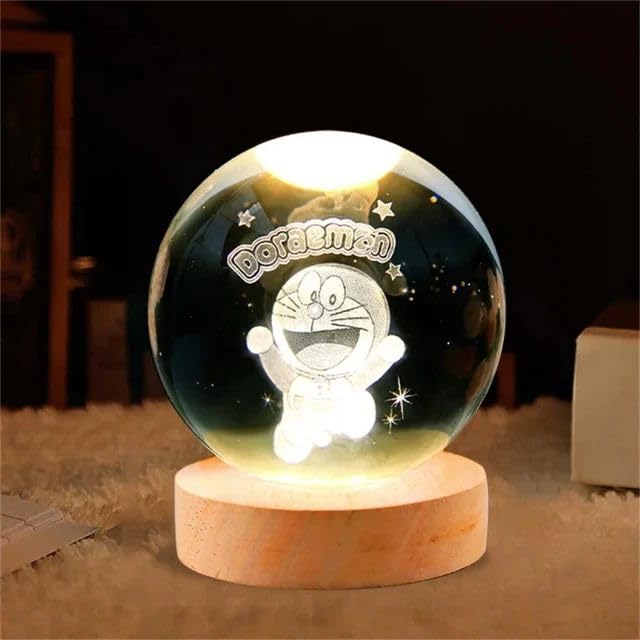 SHOPOGENIX 3D Crystal Ball Night Light,6CM (2.4 SHOPOGENIX 3D Crystal Ball Night Light,6CM (2.4