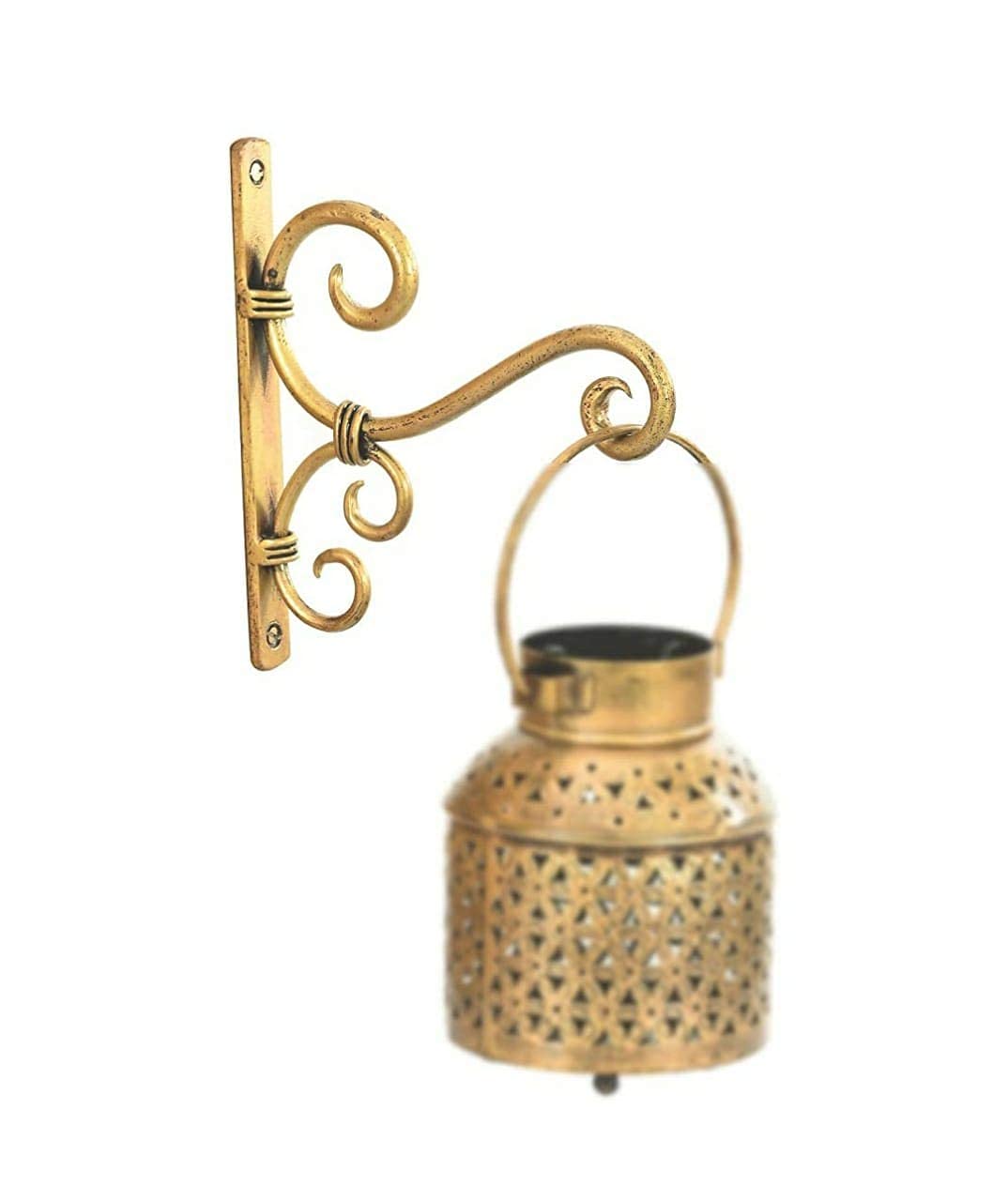 ARTS Crafties Golden Antique Wall Bracket for Bird Feeders & Houses Planters Lanterns Wind Chimes Hanging Baskets Ornaments String Lights,(Set of 1)(s Hook)-image-9