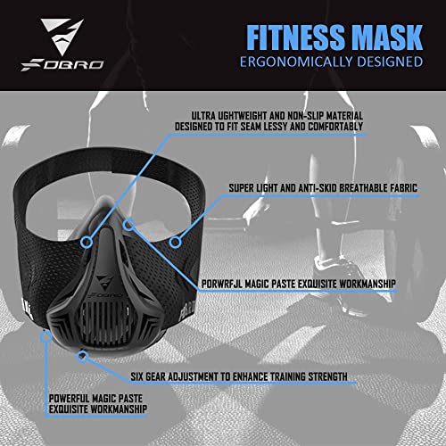 FDBRO Sport Masks Black for Fitness Running Training High Altitude Face Mask for Resistance,Cardio,Endurance Improving (One size) - Image 3