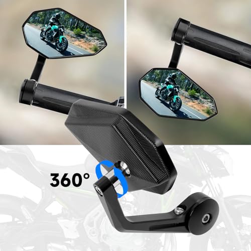 Image of DREAMIZER Motorcycle Bar End Mirrors Universal Rear View Mirrors for Motorcycles 7 /8 inch Handlebars, Compatible with Honda Grom, Yamaha, Kawasaki, Ducati, Suzuki