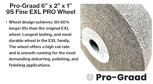 Image of EXL PRO Convolute Deburring Polishing Wheel - 6 inch x 2 inch x 1 inch 9S Fine Silicon Carbide - Professional Grade - Metal Deburring, Finishing and Polishing Wheel - (1 Pack)
