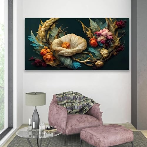 Toile vintage fleur nature morte affiche classique salon 40x80 cm sans cadre