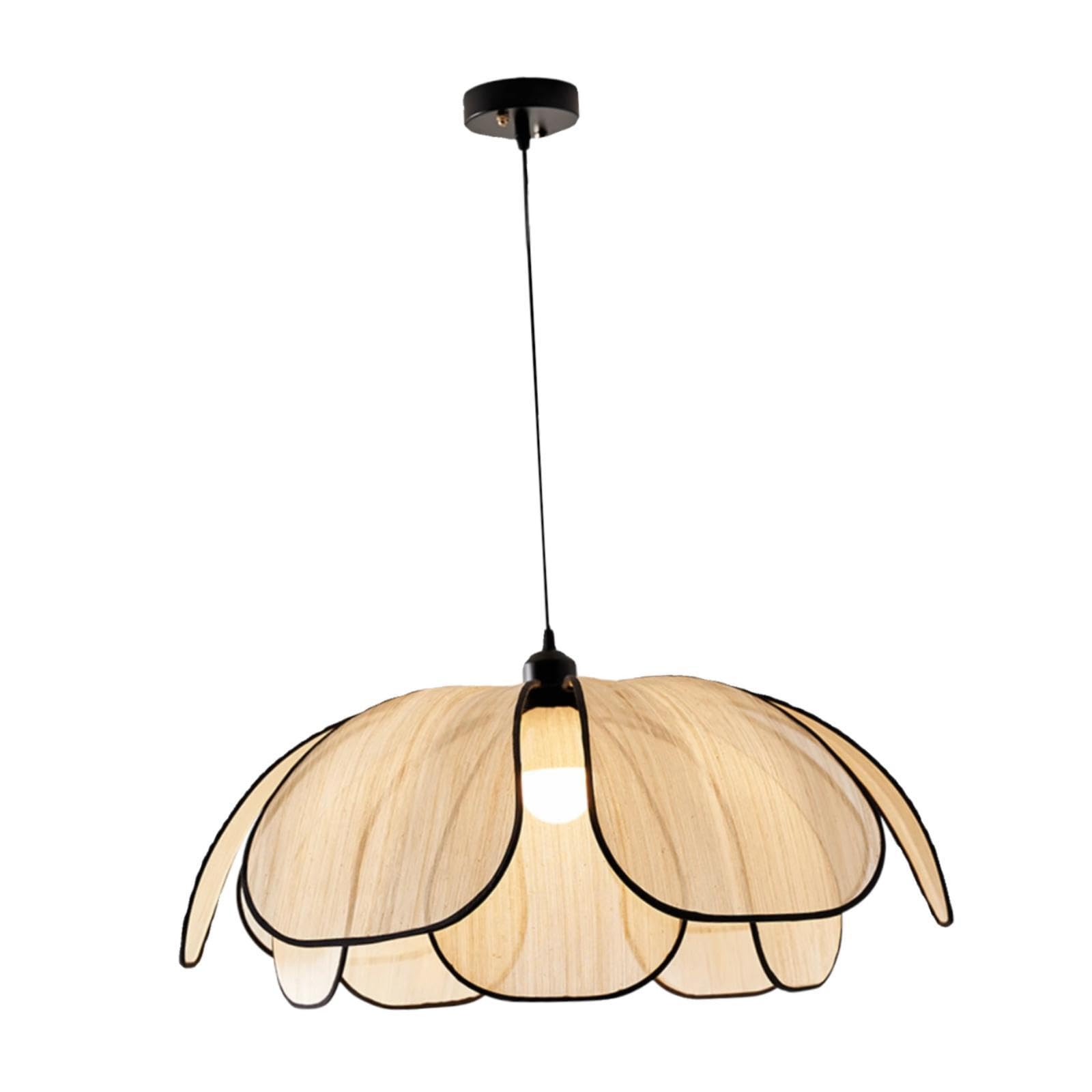 Lustre suspension tissu Gralara 60cm droplight plafonnier bohème pour cuisine et chambre