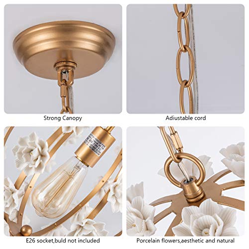 Yifi Deco Gold Pendant Light Fixture For Girl Room thumb #4