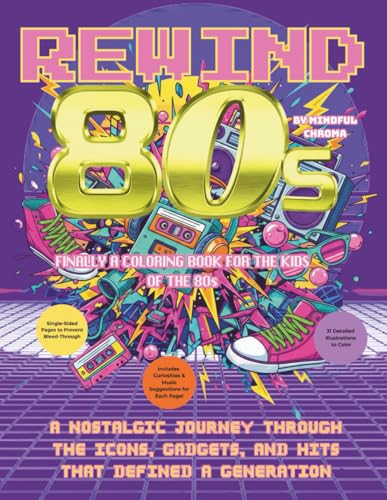 REWIND 80s: A Nostalgic Journey through the Icons, Gadgets, and Hits that Defined a Generation - Finally, a coloring book for the kids of the 80s.