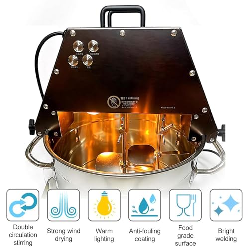 Genérico Commercial Electric Stirrer Pot 10L Stainless Steel Jam Mixer con Doble pádel de Abanico de luz para llenar de Salsa Cocina 110V