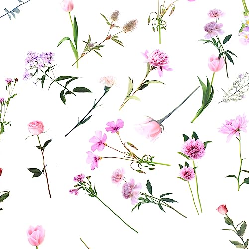 40 Wasserdichte, transparente Aufkleber für Blumenpflanzen, Dekoration, Scrapbooking, Handy, Wand, Buch, Möbel, Gepäck, Album – Blume