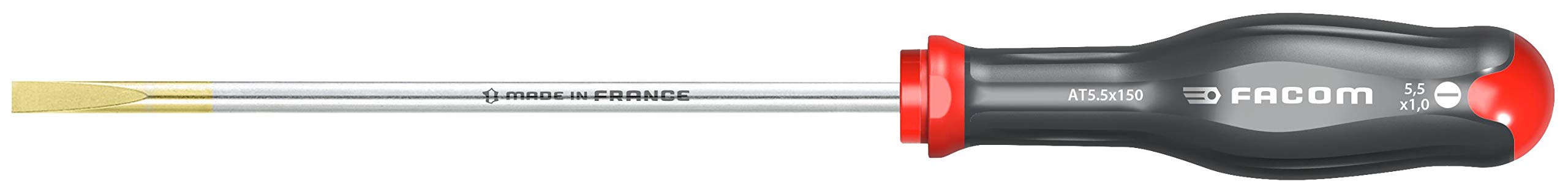Facom Black At5,5X150 Protwist® Screwdriver For Slotted Screws - Countersunk Blade