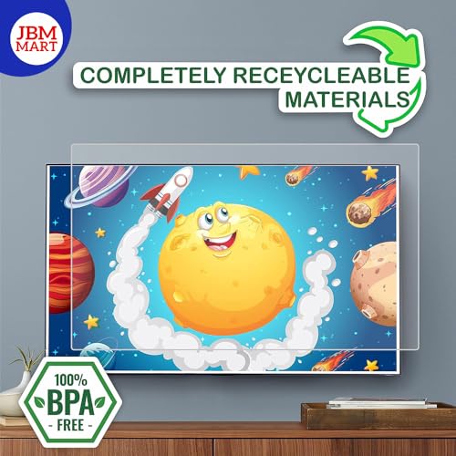 Image of JBM MART 50 Inch TV Screen Protector - Tempered Glass Guard, 9H Hardness, Anti-Glare, Crystal Clear