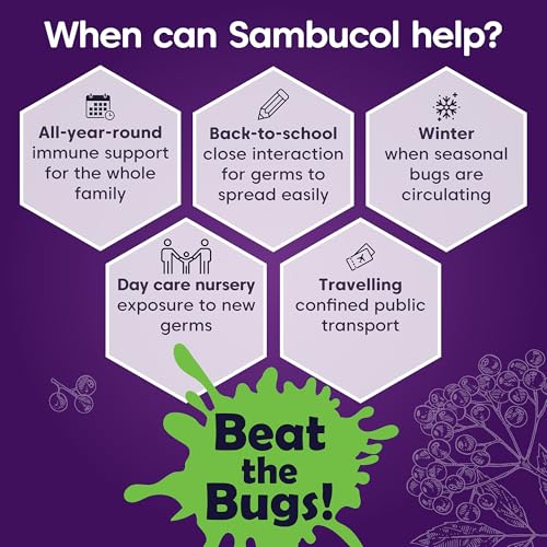 Sambucol Immuno Forte Black Elderberry Liquid 120ml - Black Elderberry Extract with Vitamin C and Zinc to Support the Normal Function of the Immune System for Adults