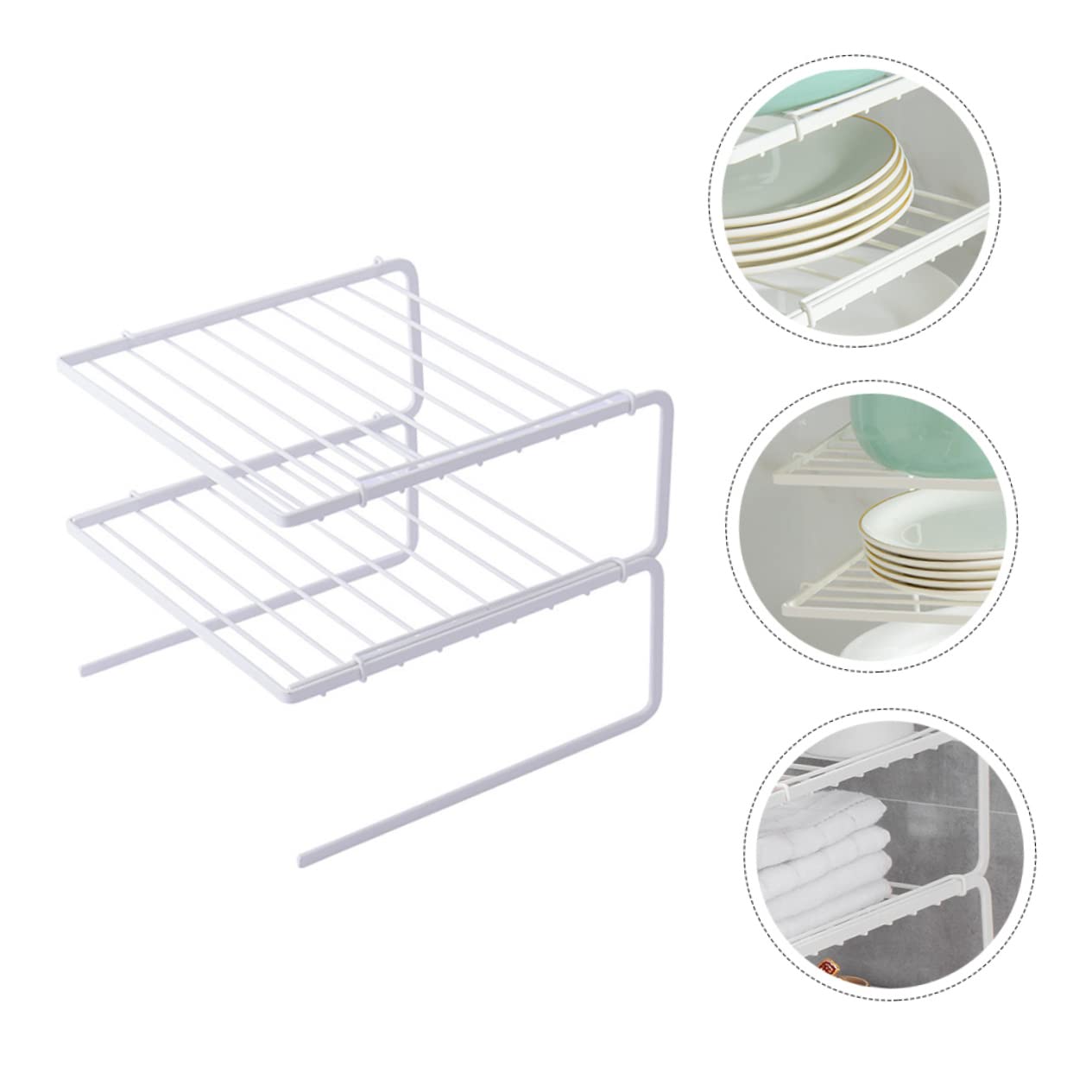 PRETYZOOM Estante Organizador de Cocina de 2 Capas de Hierro Blanco