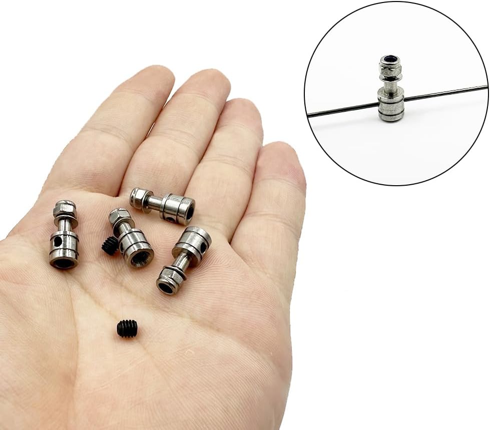 4PCS 3mm RC Boat Pushrod Connector Adapter Stainless Steel Push Rod Connector Collar for RC Boat Ship DIY Model Toy Parts (3mm)