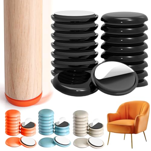 家具スライダー 椅子脚カバー 滑るタイプ 椅子の足カバー 丸い 20枚入り 家具移動パッド 粘着式 椅子足カバー 滑る 家具パッド 丸型 家具足保護 キズ防止 騒音防止 楽々移動 床 ソファーベッド テーブル 重物適用 家具脚パッド 粘着家具スライダー (