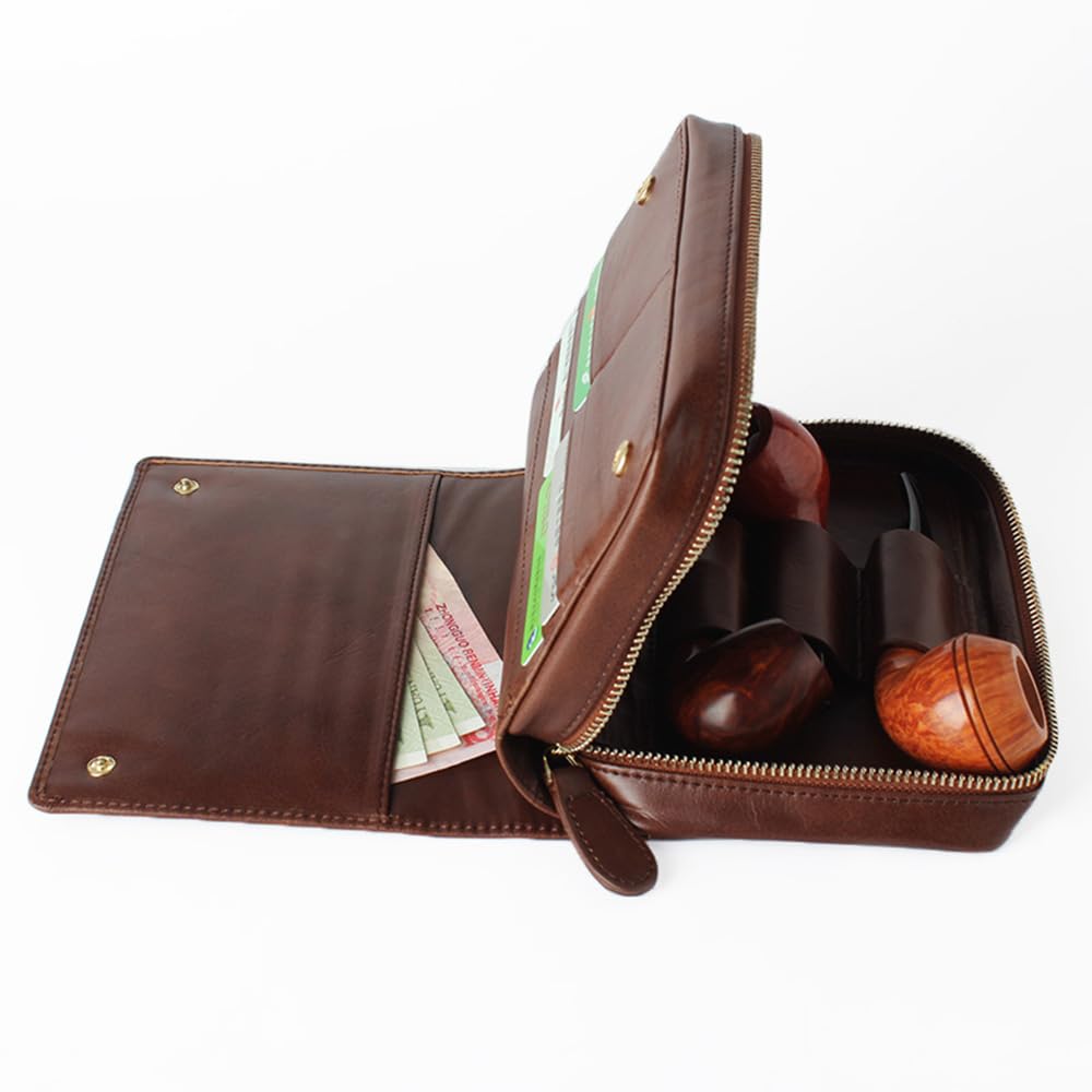 HEYSONG Funda para pasaporte de viaje de piel de vaca auténtica con bolsillo con cremallera HSFC0006