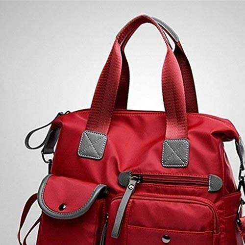 #N/A Bolsa Feminina De Nylon Resistente à água Mensageiro Em Cruz Bolsa De Ombro - Vermelho