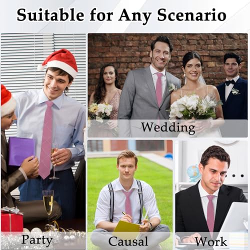 Image of Ties for Men, 3.15'' Mens Plaid Tie Checkered Pattern Necktie for Wedding Party Formal Casual Business Graduation