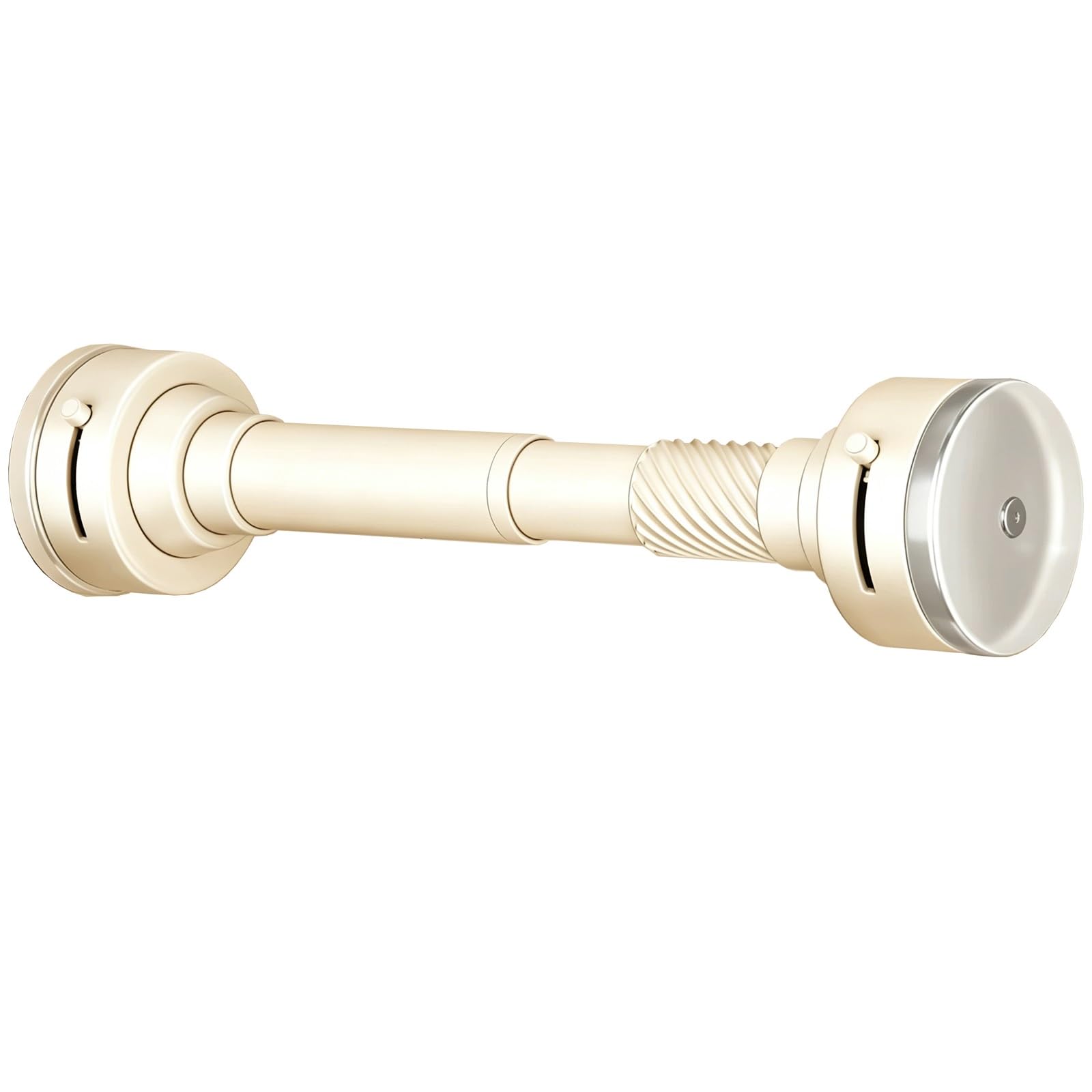 Spring Curtain Rod Adjustable 14"-86" Stainless Steel Tension Curtain Rod, Strong Adsorption for Bathroom Balcony Wardrobe, No Drill(Beige,110-170cm/43-67in)