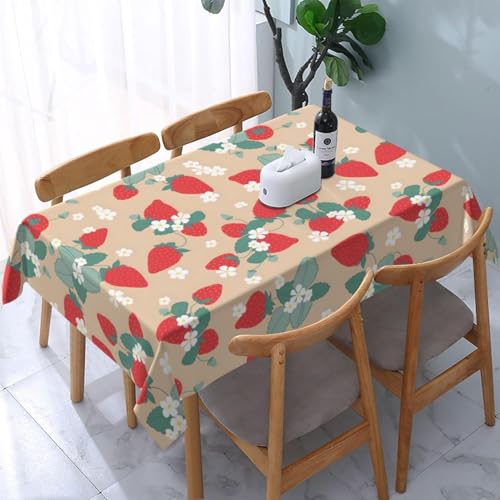 Tizhweqo Mantel Mesa Rectangular Fresa, Manteles Antimanchas Flores, 3D Impresión Mantel Impermeable Lavable para Cocina Salón Comedor, 100x140 cm Q.P3203