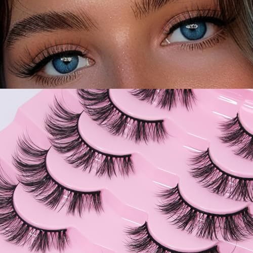AKARA Ciglia Finte Naturali 7 Paia 3D Ciglia Finte False Eyelashes Visone Artificiale (3D-BN04)
