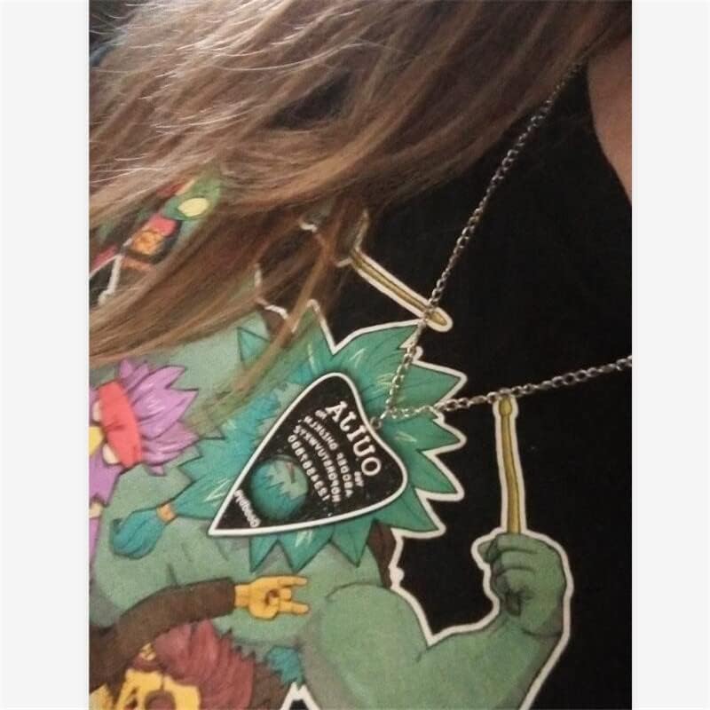Miniatura 3 de FORUBUS Collar con colgante de lentejuelas brillantes Ouija Planchette - Collar de tablero de Ouija de estilo gótico para mujeres y hombres, joyería