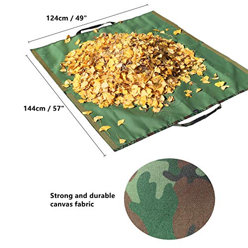 Leaf Bag Garden Lawn Yard Waste Tarp Container Gardening Tote Trash Reusable Heavy Duty Canvas Fabric (Tarp Camo)