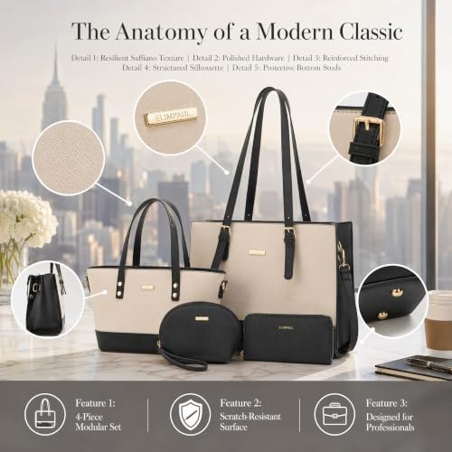 Image of Women Fashion Handbags Tote Bag Shoulder Bags Top Handle Satchel Purse Set
