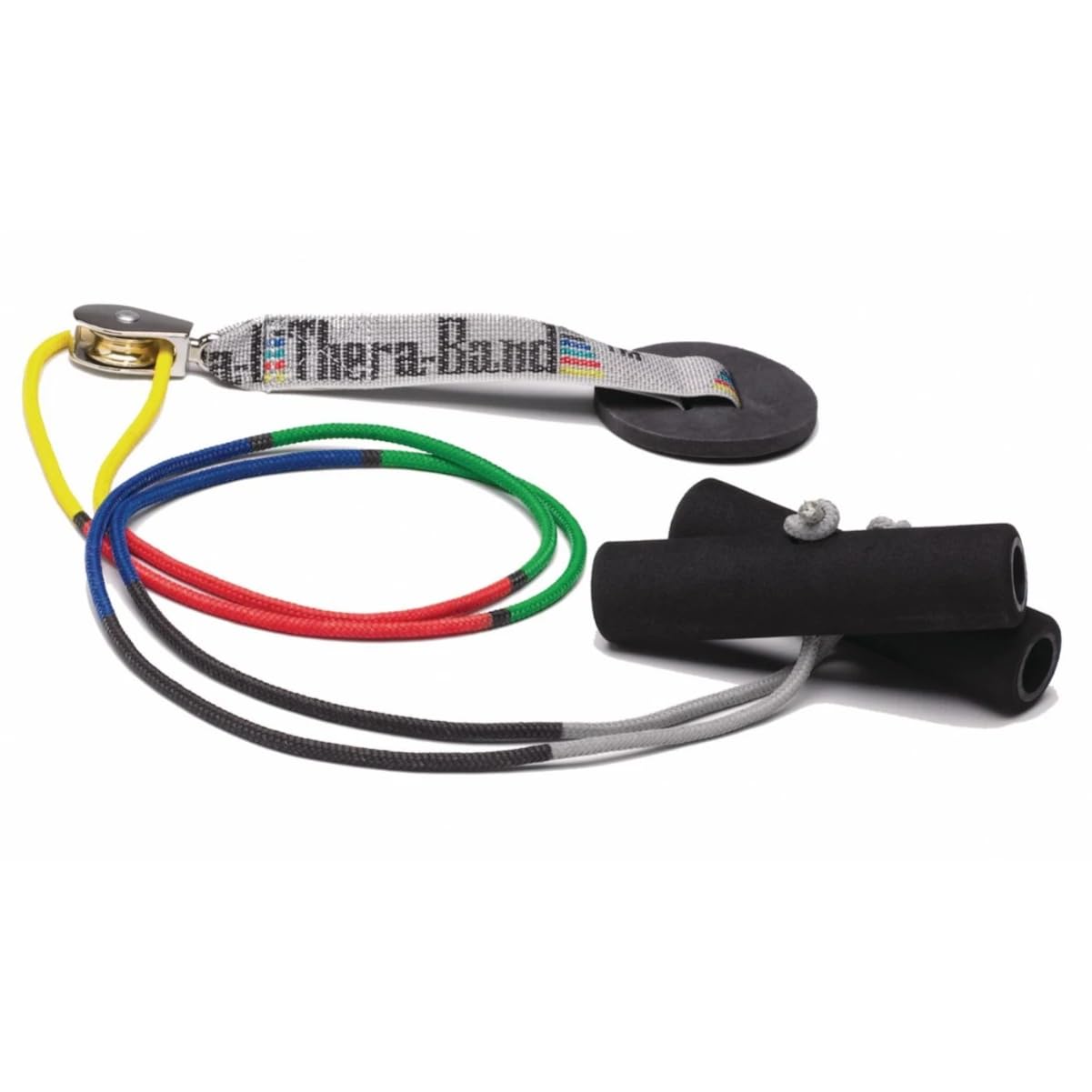 THERABAND Shoulder Pulley, Overhead Shoulder Pulley for Physical Therapy, Over the Door Pulley with Foam Handles and Color Coded Rope for Increasing Range of Motion, Overdoor System for Rehabilitation