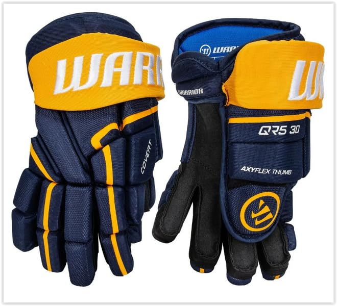 Warrior Covert QR5 30 Hockey Handschuhe Senior, Größe:15 Zoll, Farben:Navy/gelb Sport & Freizeit