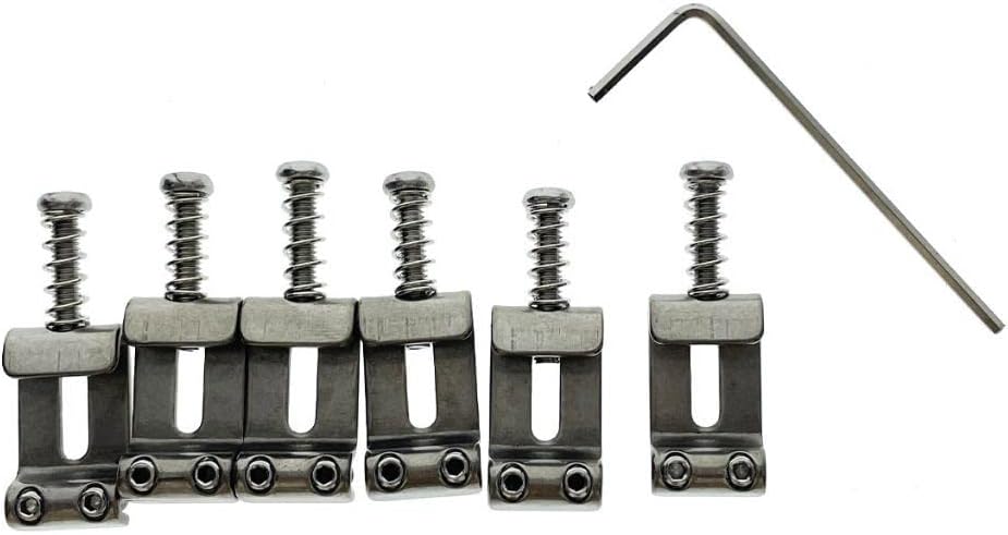 KAISH Titanium Alloy Electric Guitar Vintage Bridge Saddles 10.8mm Width Vintage Bent Guitar Saddles for Strat/Stratocaster