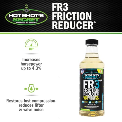 Image of Hot Shot's Secret FR3 Friction Reducer Nano-Lubricant with Wear Protection, 32 oz | Treats 21 quarts. Reduces friction and wear while improving engine performance and fuel economy.