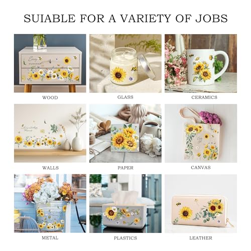 Transferts de tournesols pour meubles abîmés à relooker facilement - 6