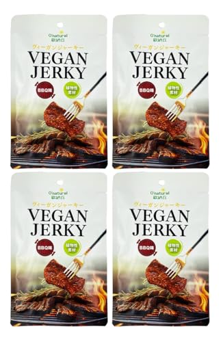 ヴィーガンジャーキーバーベキュー味50g×4パック ■ネコポス便 ■大豆や小麦タンパクなど、植物性原材料だけで作ったプラントベースのジャーキー■グルタミン酸ナトリウム無添加 ■防腐剤無添加 ■人工香料無添加 ■着色料不使用