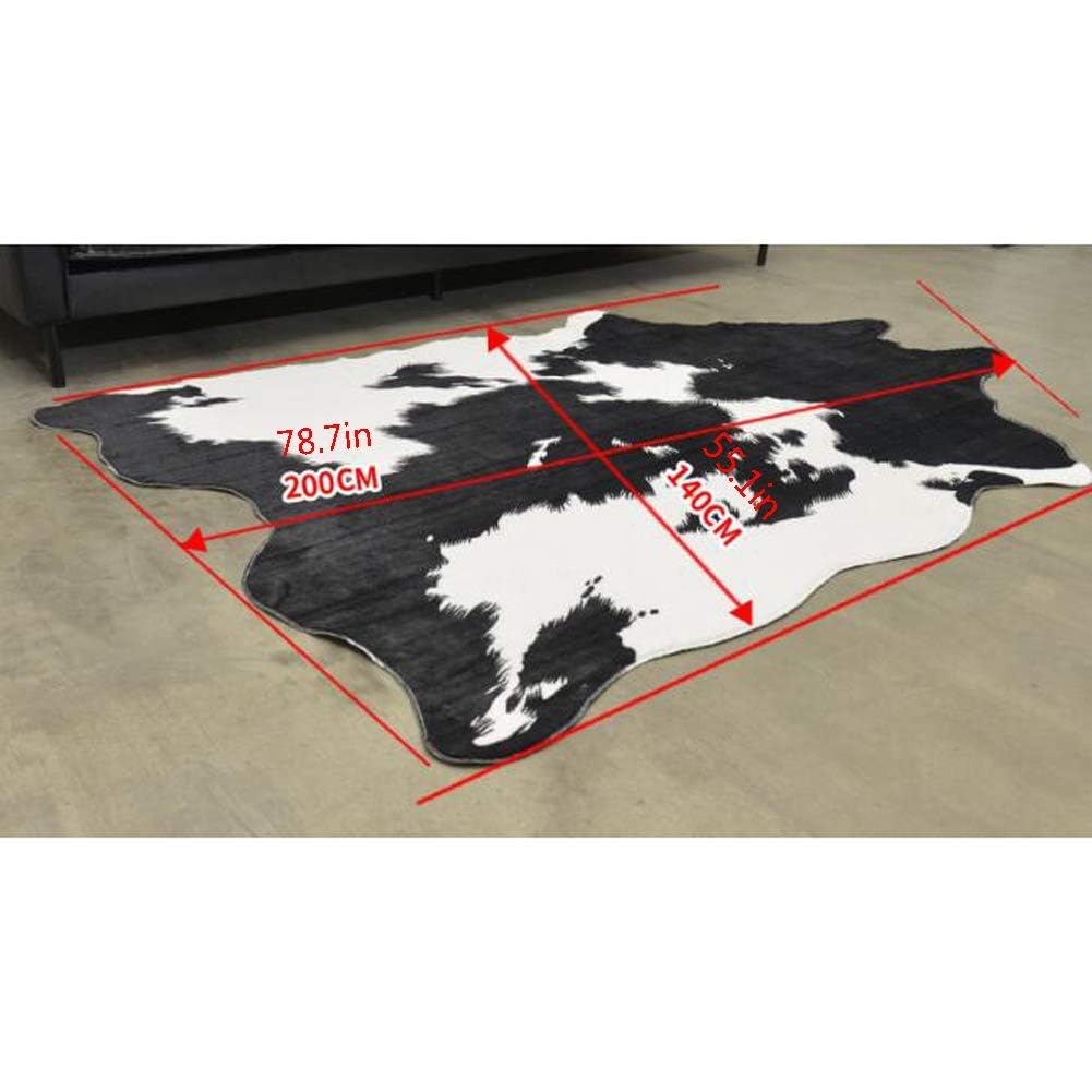 Kuhfell Kunstfell Teppich Rinderfell Fell Fellimitat 200 * 140cm Schwarz/Braun Variation,Schwarz