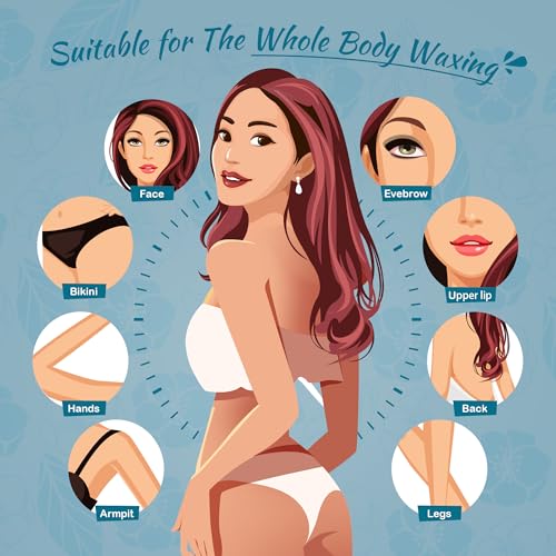 Image of Ajoura Hard Wax Beads, Jasmine Formula for Coarse Hair Removal on Sensitive Skin, Ideal for Face, Brazilian, Bikini, and Underarms, 1lb Refill for Home Wax Kit