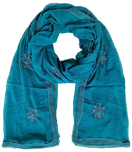 Chiffon Dupatta Flower Embroidered Pattern Dupatta for Womens & Girls