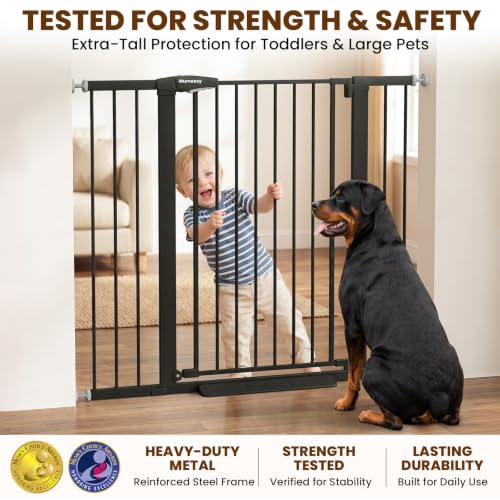 Image of Mumeasy 36 inch Extra Tall Dog Gate, 29.7-46 inch Baby Gate for Stairs & Doorways