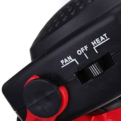 12V 150W Car Vehicle Cooling Fan Hot Warm Heater Windscreen Demister Defroster 2-in-1 Portable Auto Car Van Heater 3-Outlet (Red)