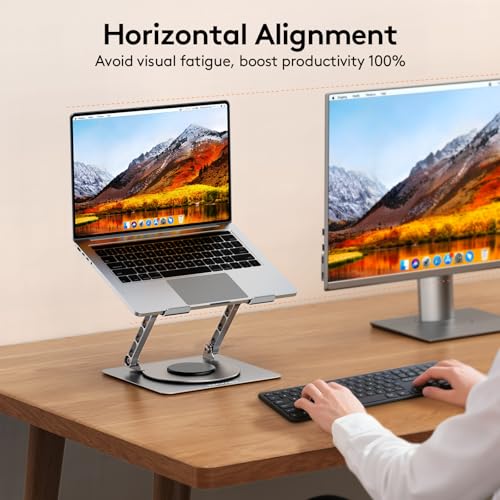 TECKNET Rotating Aluminum Laptop Stand with 360° Base & Heat Dissipation — view 9
