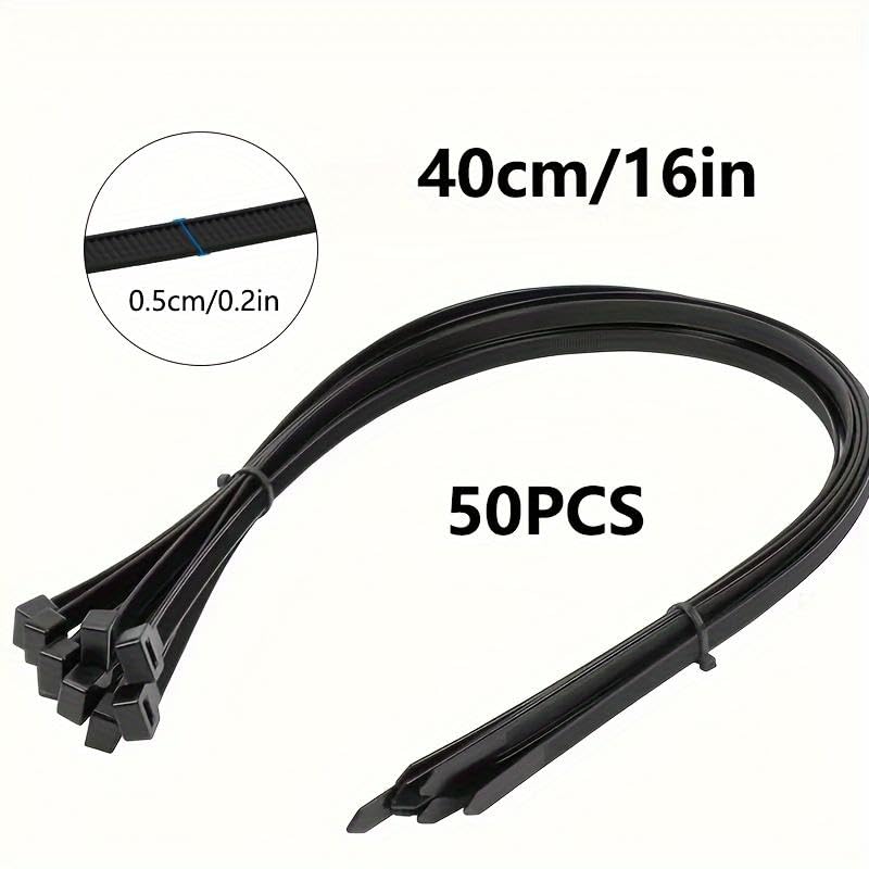 Bridas resistentes de nailon negro (50 unidades de 40 cm)