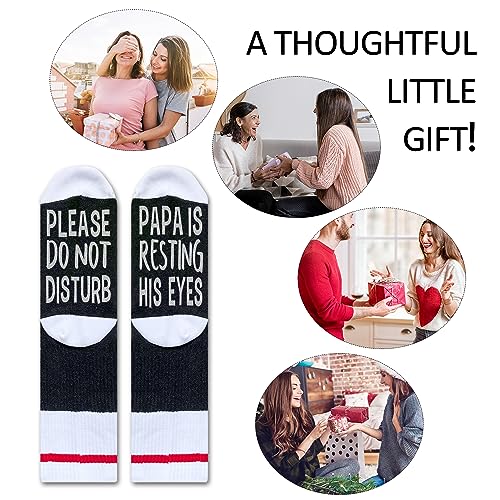 Image of Please Do Not Disturb Papa is Resting His Eyes Socks, Gift for Best Dad, Novelty Gift for Thanksgiving Christmas Birthday Father's Day, 1 Pair-10