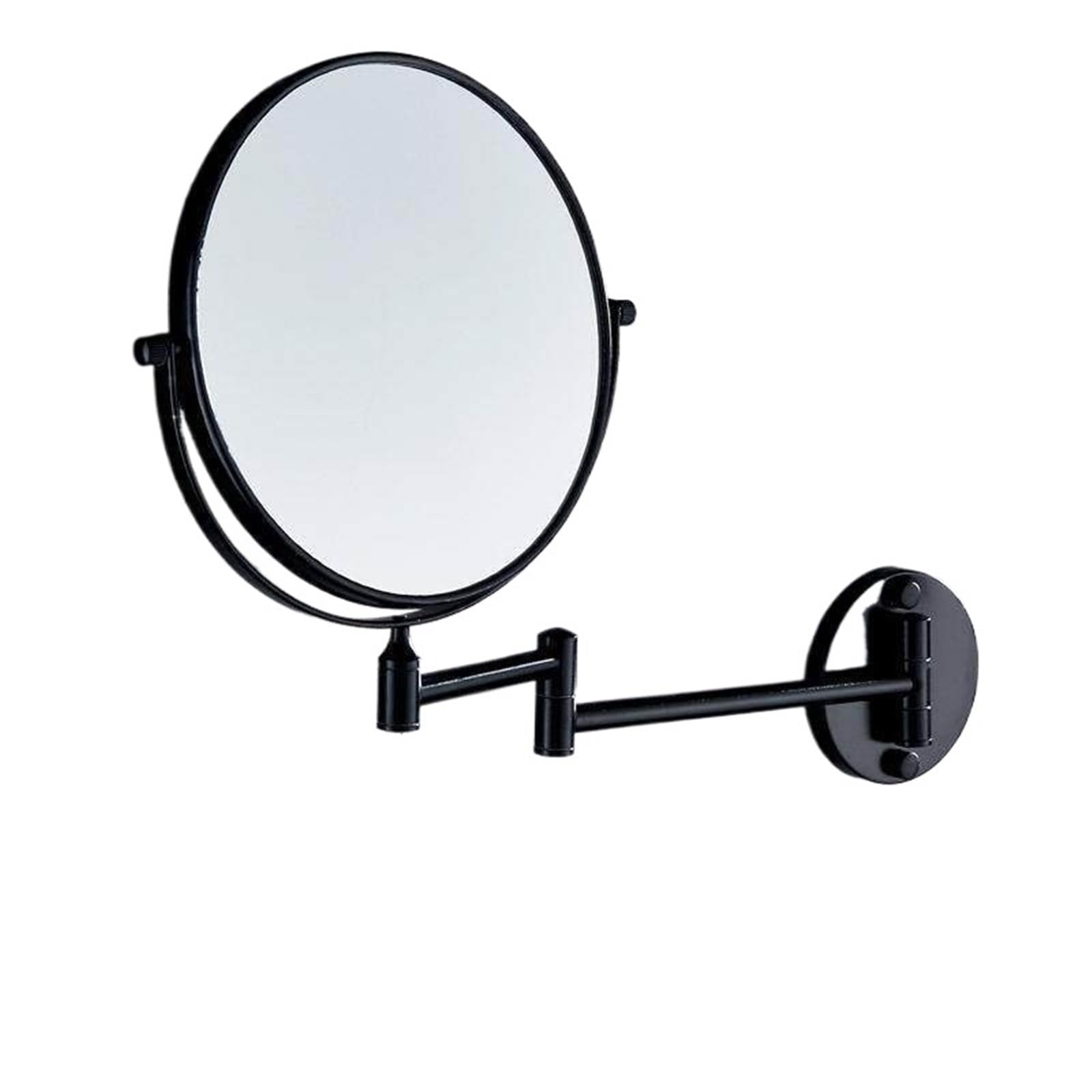 KTMBOHU Hole-free Aluminum Mirror Bathroom Double-sided Makeup Mirror Rotating And Folding 3 Times Magnification Retractable Wall Hanging(铝化妆镜-黑色)